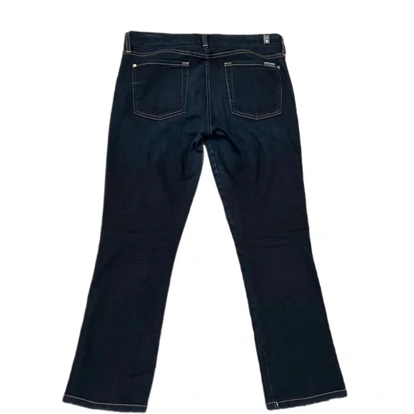7 For all Mankind Women's Dark Wash Jeans ‘The Skinny Bootcut’ Size 32 - Picture 2 of 11